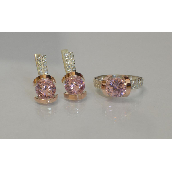 Серебряный гарнитур с золотыми накладками (046)