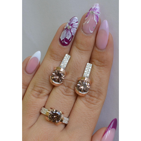 Серебряный гарнитур с золотыми накладками (046)