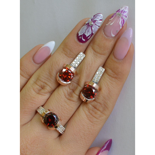 Серебряный гарнитур с золотыми накладками (046)