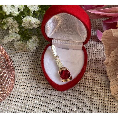 Серебряная подвеска с золотими вставками