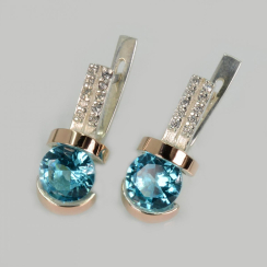 Серебряные серьги со вставками из золота