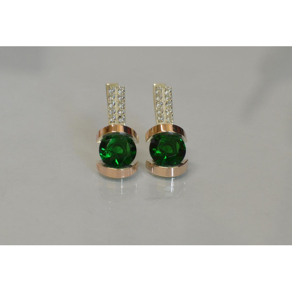 Серебряные серьги со вставками из золота (046с)