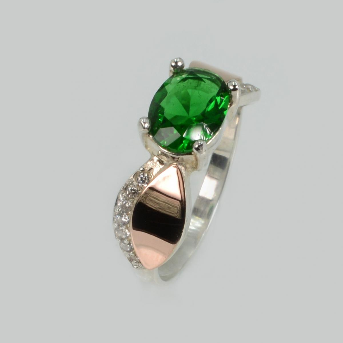 Серебряное кольцо  с пластинами из золота (047к)