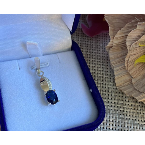 Серебряная подвеска с золотими вставками