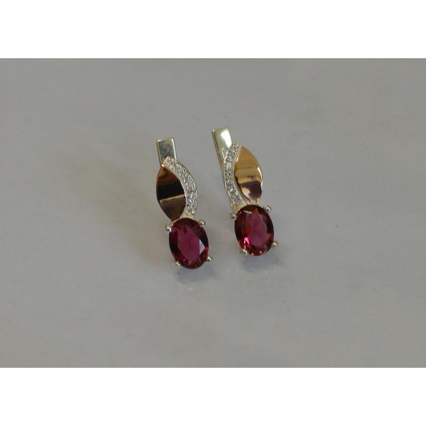 Серебряные серьги с золотыми вставками (047с)