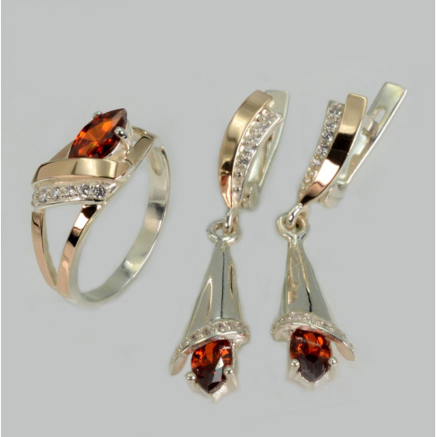 Серебряный набор с накладками золота