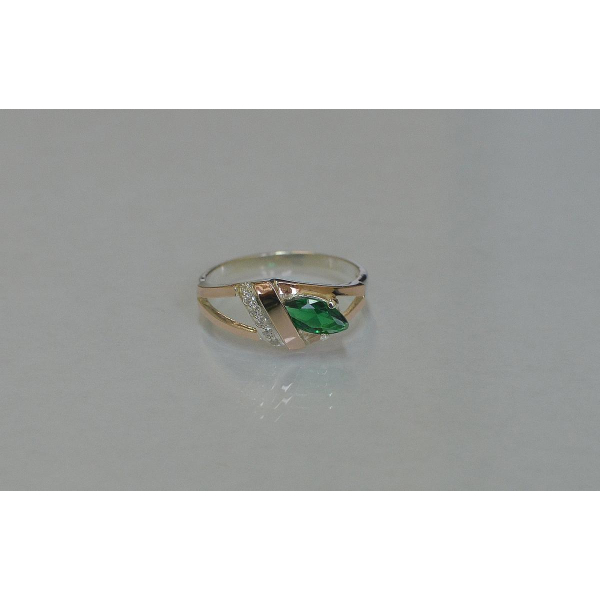 С напайками из золота серебряное кольцо (050к)