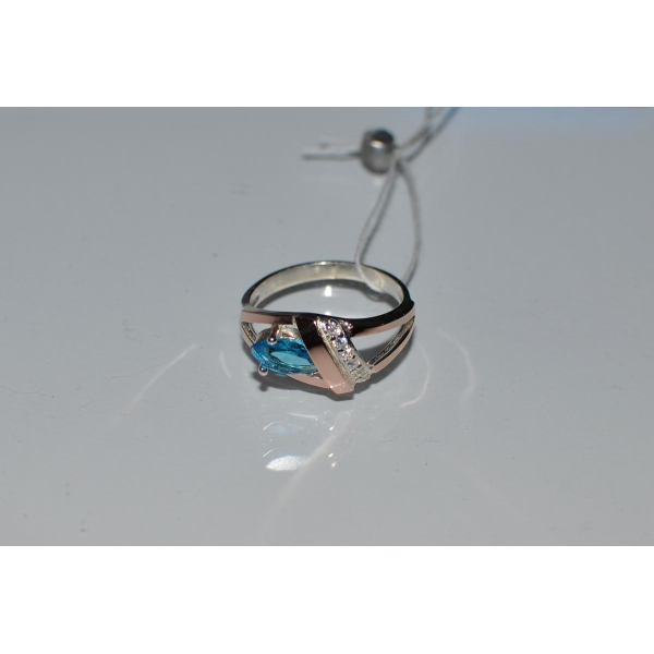 С напайками из золота серебряное кольцо (050к)