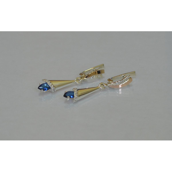 Серебряные серьги с напайками из золота (050с)