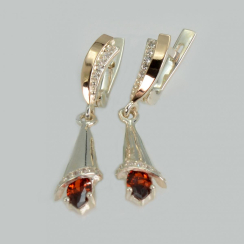 Серебряные серьги с напайками из золота