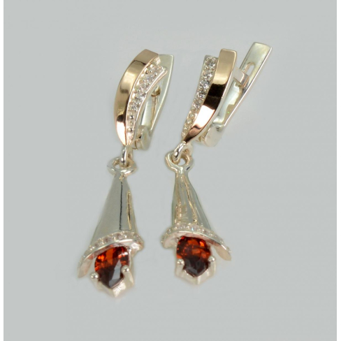 Срібні сережки з напайками із золота