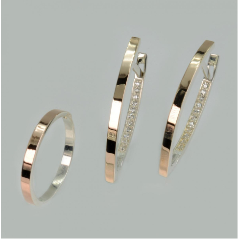 Срібний набір зі вставками з золота