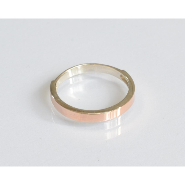 Серебряное кольцо с напайками золота (051к)