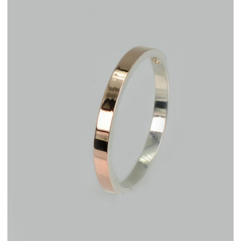 Серебряное кольцо с напайками золота