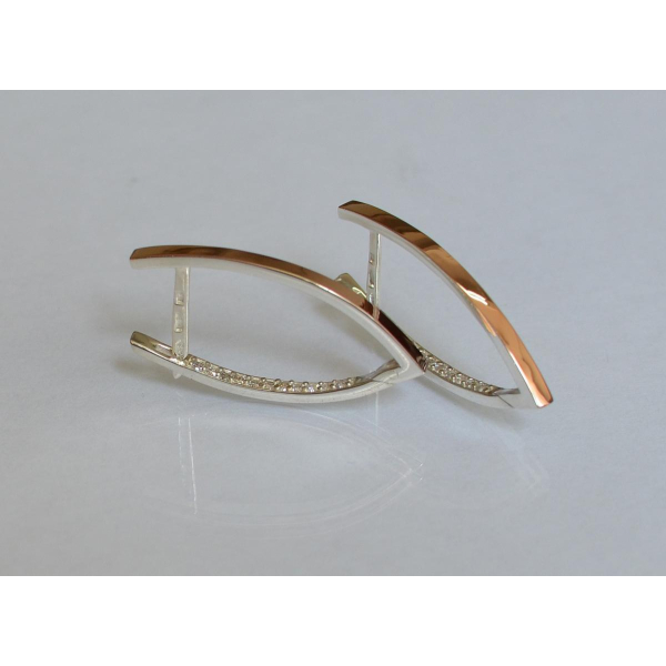 Серебряные серьги со вставками золота (051с)