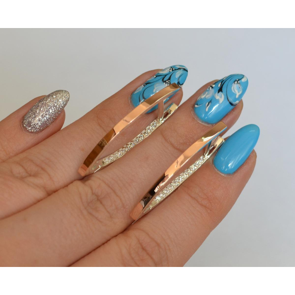 Серебряные серьги со вставками золота (051с)