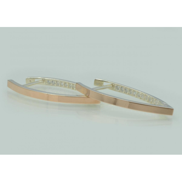 Серебряные серьги со вставками золота (051с)