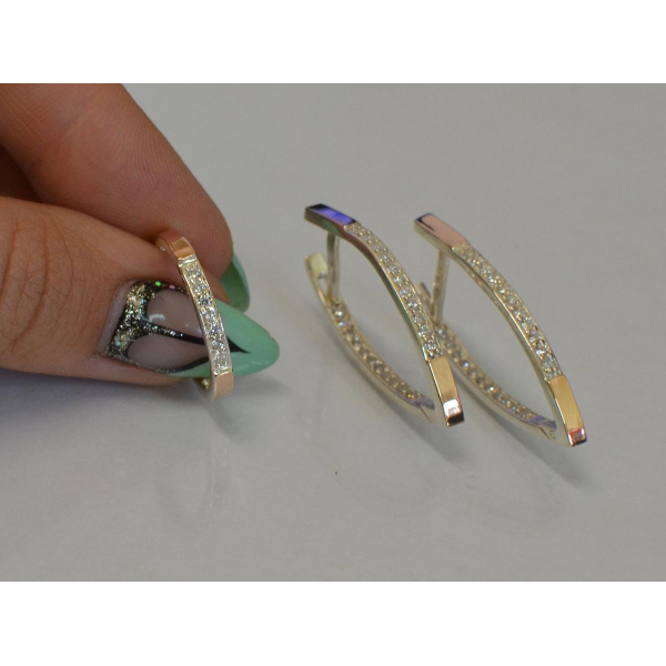 Серебряный набор с пластинами золота (052)