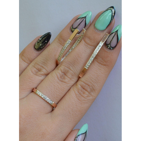 Серебряный набор с пластинами золота (052)