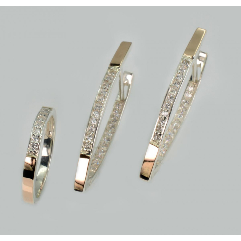 Срібний набір з пластинами золота