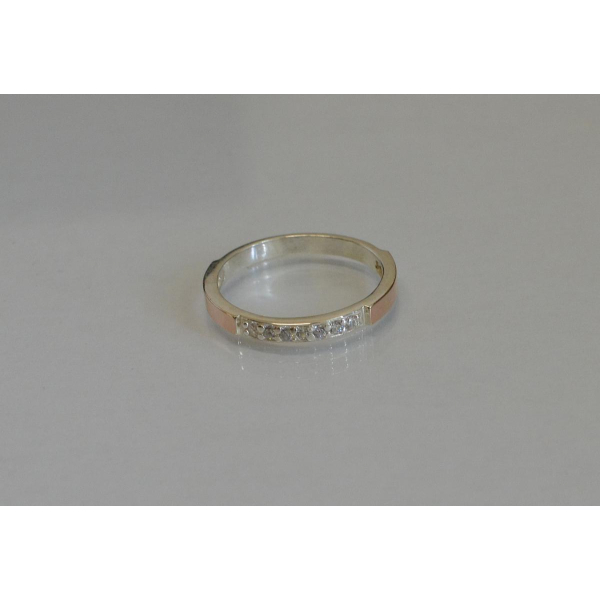 Серебряное кольцо с накладками золота (052к)