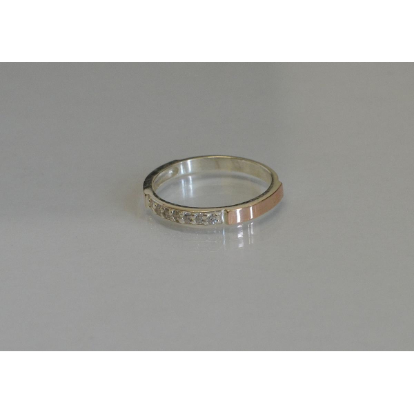 Серебряное кольцо с накладками золота (052к)