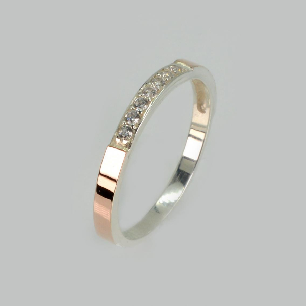 Серебряное кольцо с накладками золота (052к)