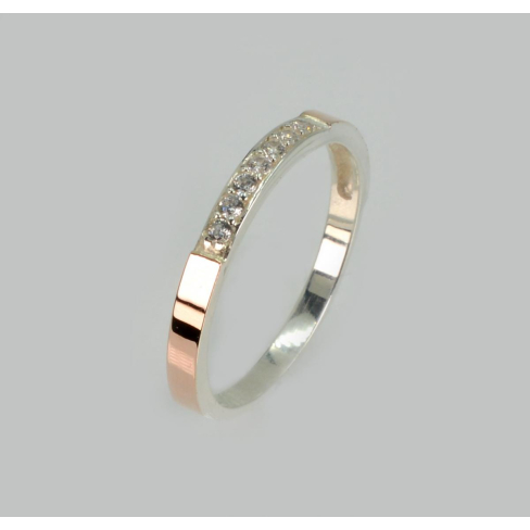 Серебряное кольцо с накладками золота