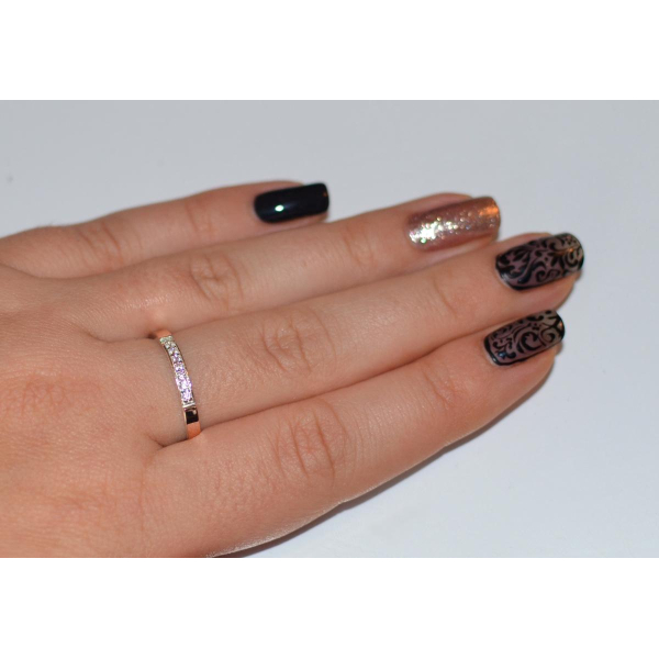 Серебряное кольцо с накладками золота (052к)