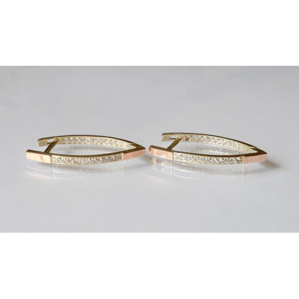 Серебряные серьги с вставками золота (052с)