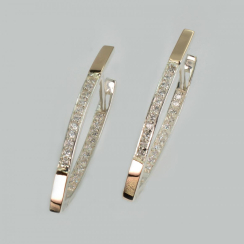 Серебряные серьги с вставками золота