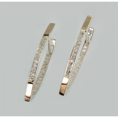 Серебряные серьги с вставками золота