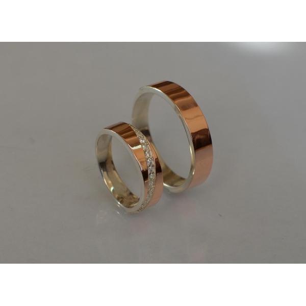 Пара серебряных обручальных колец (053кобр2)