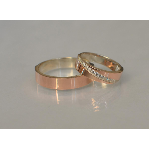 Пара серебряных обручальных колец (053кобр2)