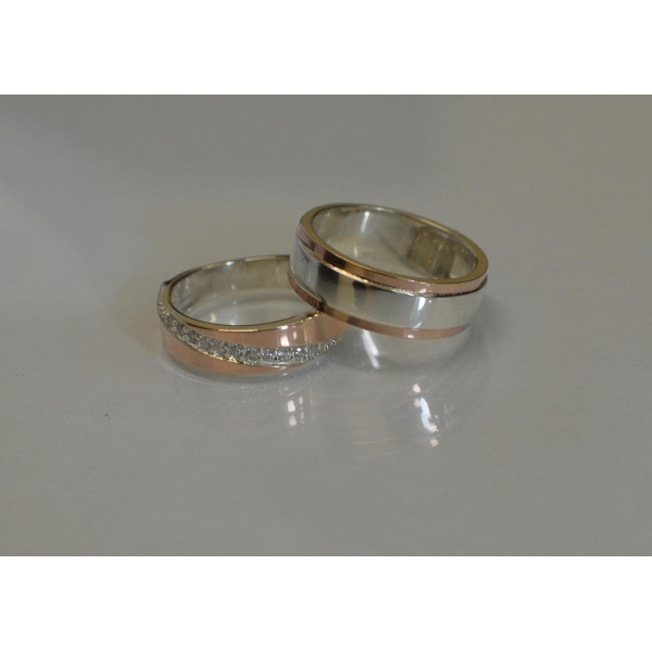 Пара серебряных обручальных колец (053кОбр6)