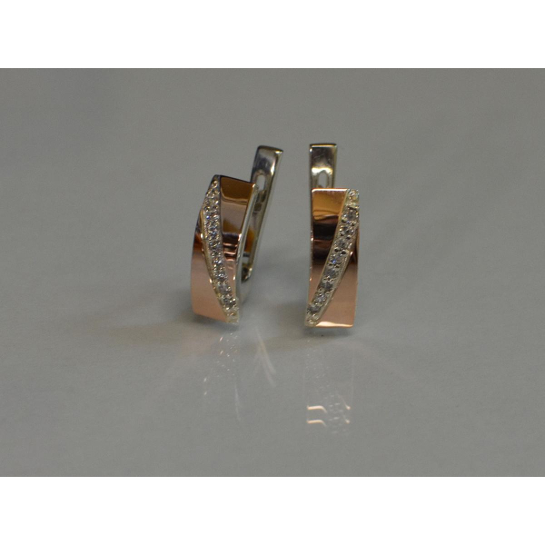 Серебряные серьги с пластинами золота (053с)