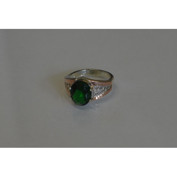 Серебряное кольцо с пластинами золота (054к)