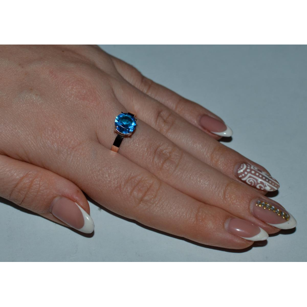 Серебряное кольцо с золотыми накладками (055к)