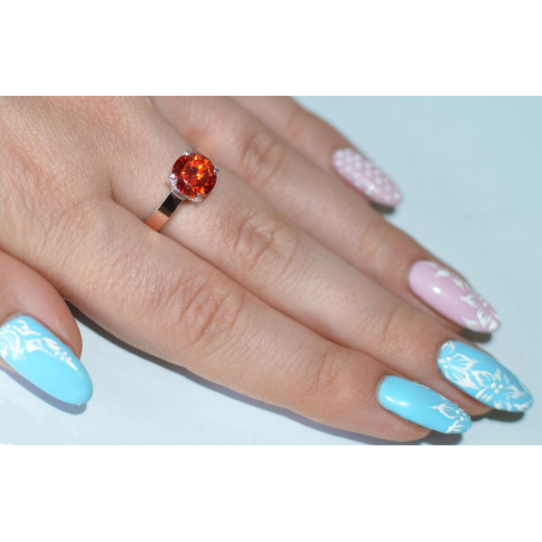 Серебряное кольцо с золотыми накладками (055к)