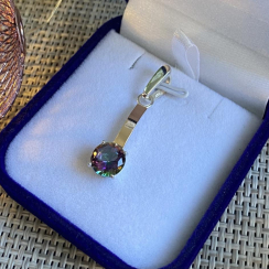 Серебряная подвеска с золотими вставками