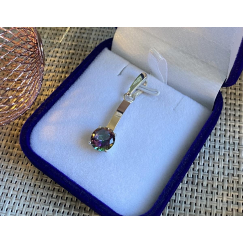 Серебряная подвеска с золотими вставками