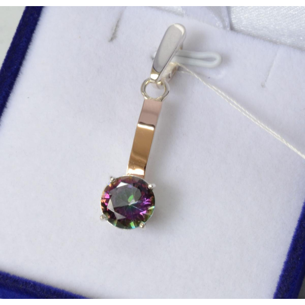 Срібна підвіска з пластинами золота (055п)