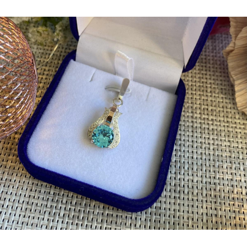 Серебряная подвеска с золотими вставками