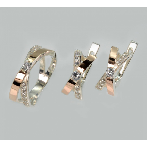 Гарнітур срібнийз напайками з золота