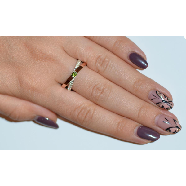 Каблучка срібна зі вставками з золота (057к)