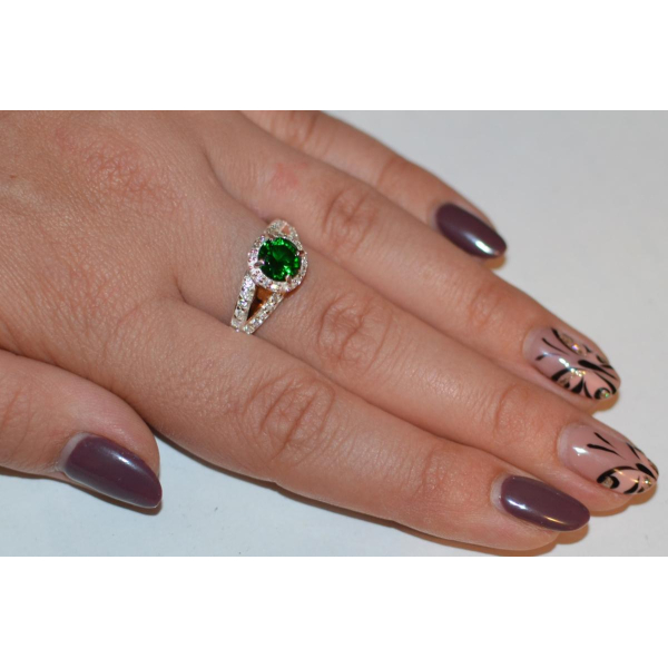 Срібна каблучка з золотими накладками (058к)