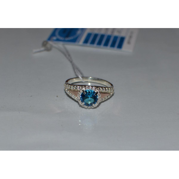 Срібна каблучка з золотими накладками (058к)