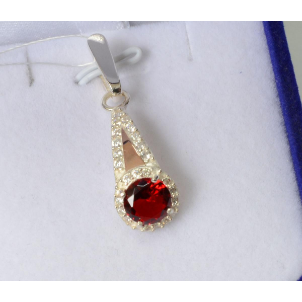 Серебряная подвеска с золотими вставками (058п)