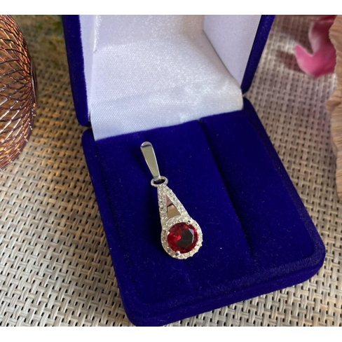 Серебряная подвеска с золотими вставками