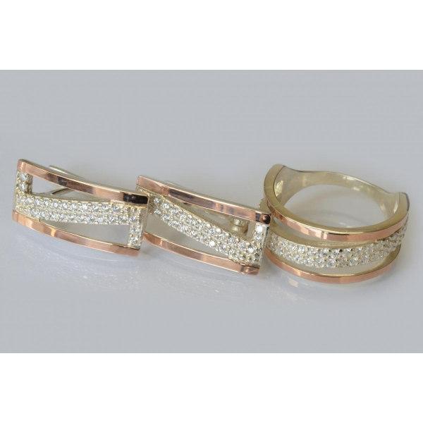 Набор из серебра 925 пробы и золота 375 пробы (059)